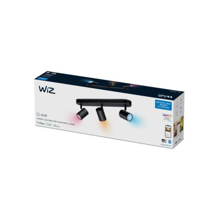WiZ - LED RGBW Himmennettävä kohdevalo IMAGEO 3xGU10/4,9W/230V 2200-6500K Wi-Fi CRI 90 musta