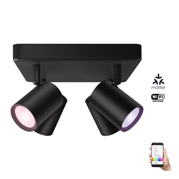 WiZ - LED RGBW Himmennettävä kohdevalo IMAGEO 4xGU10/4,9W/230V 2200-6500K Wi-Fi CRI 90 musta