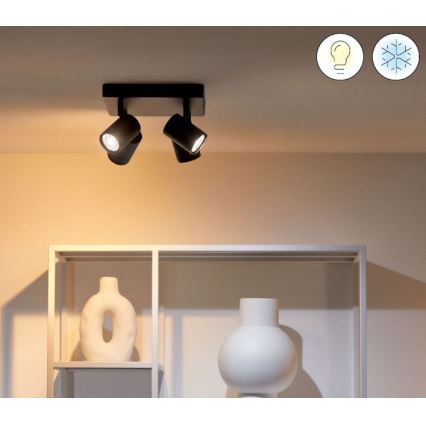 WiZ - LED RGBW Himmennettävä kohdevalo IMAGEO 4xGU10/4,9W/230V 2200-6500K Wi-Fi CRI 90 musta