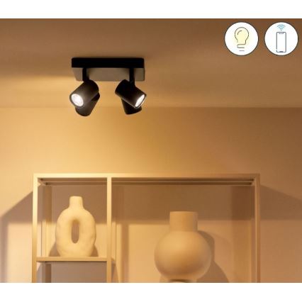 WiZ - LED RGBW Himmennettävä kohdevalo IMAGEO 4xGU10/4,9W/230V 2200-6500K Wi-Fi CRI 90 musta
