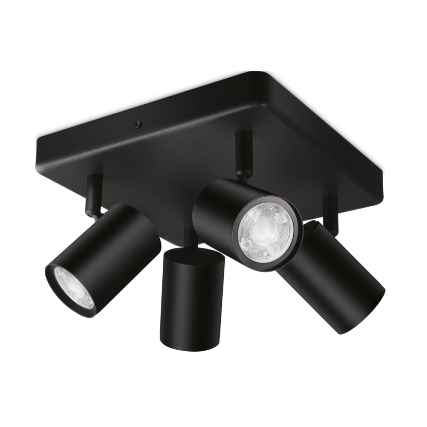 WiZ - LED RGBW Himmennettävä kohdevalo IMAGEO 4xGU10/4,9W/230V 2200-6500K Wi-Fi CRI 90 musta