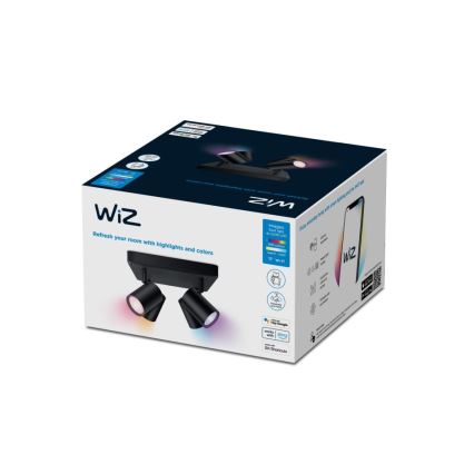 WiZ - LED RGBW Himmennettävä kohdevalo IMAGEO 4xGU10/4,9W/230V 2200-6500K Wi-Fi CRI 90 musta