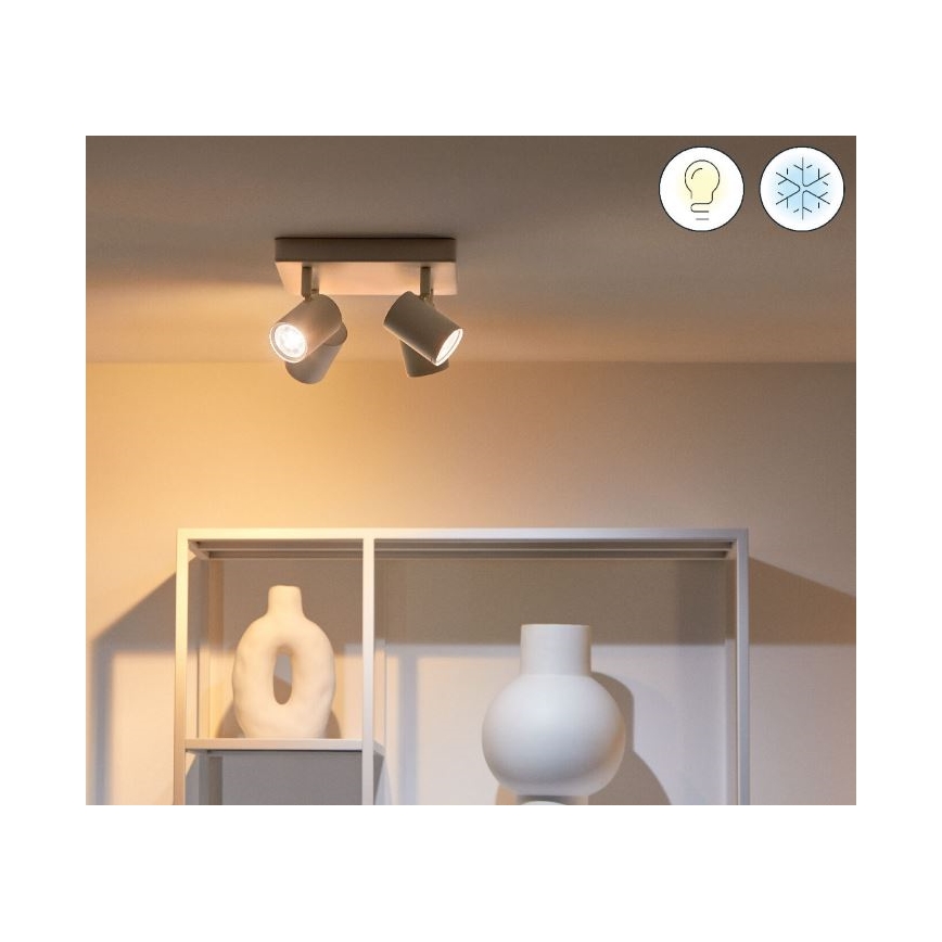 WiZ - LED RGBW Himmennettävä kohdevalo IMAGEO 4xGU10/4,9W/230V 2200-6500K Wi-Fi CRI 90 valkoinen