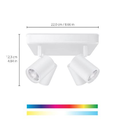 WiZ - LED RGBW Himmennettävä kohdevalo IMAGEO 4xGU10/4,9W/230V 2200-6500K Wi-Fi CRI 90 valkoinen