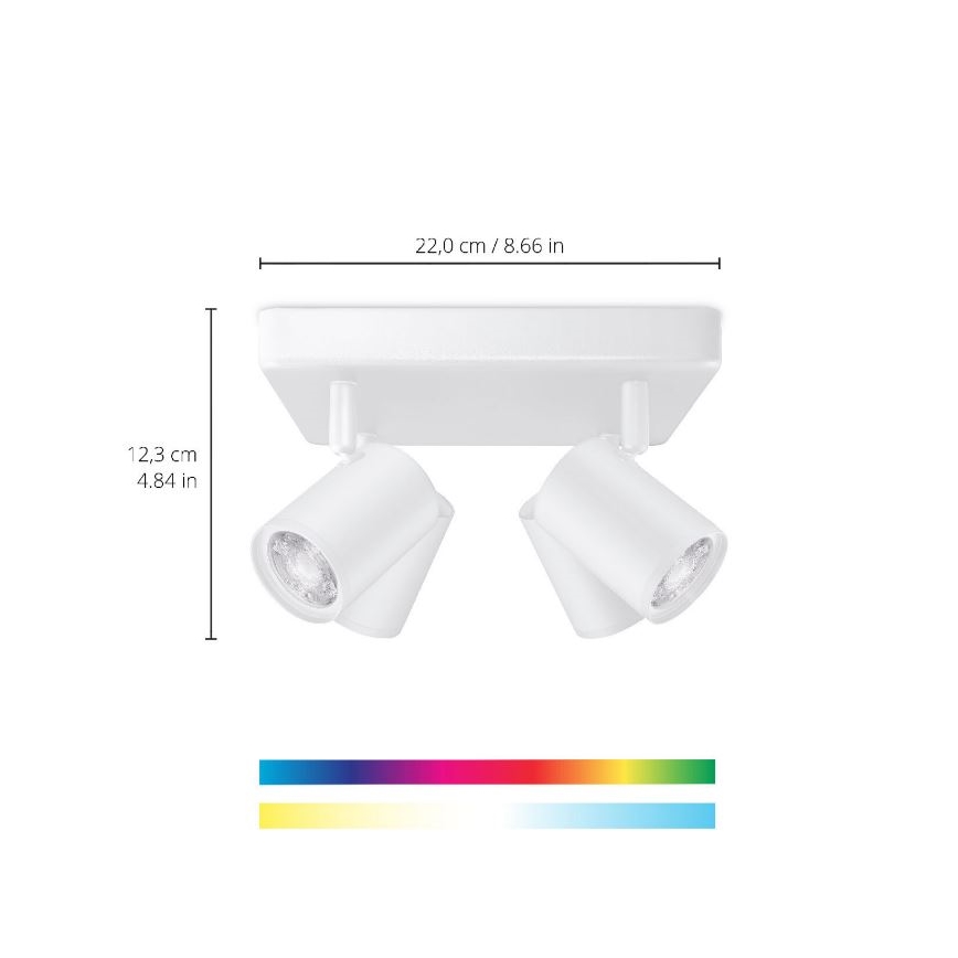 WiZ - LED RGBW Himmennettävä kohdevalo IMAGEO 4xGU10/4,9W/230V 2200-6500K Wi-Fi CRI 90 valkoinen