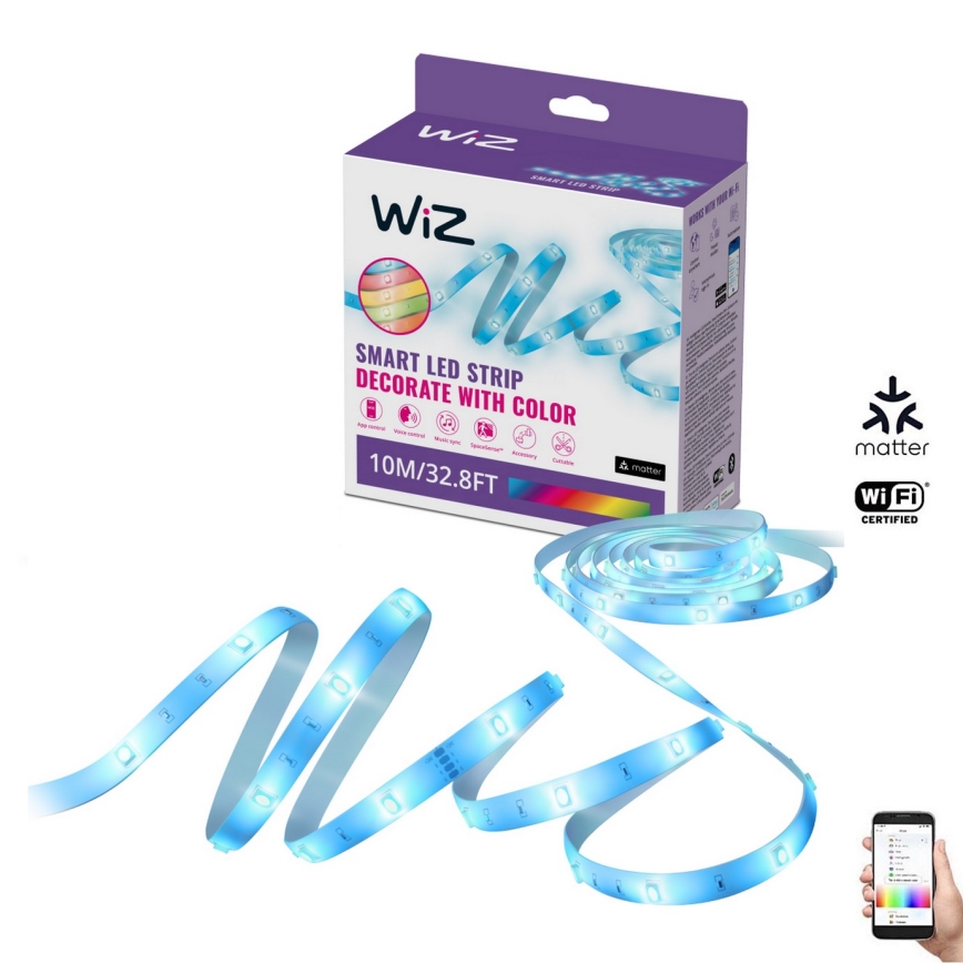 WiZ - LED RGBW Himmennettävä nauha 10m LED/12W/230V 2700-6500K Wi-Fi