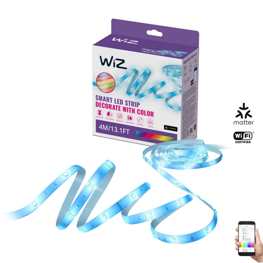 WiZ - LED RGBW Himmennettävä nauha 4m LED/6,5/230V 2700-6500K Wi-Fi