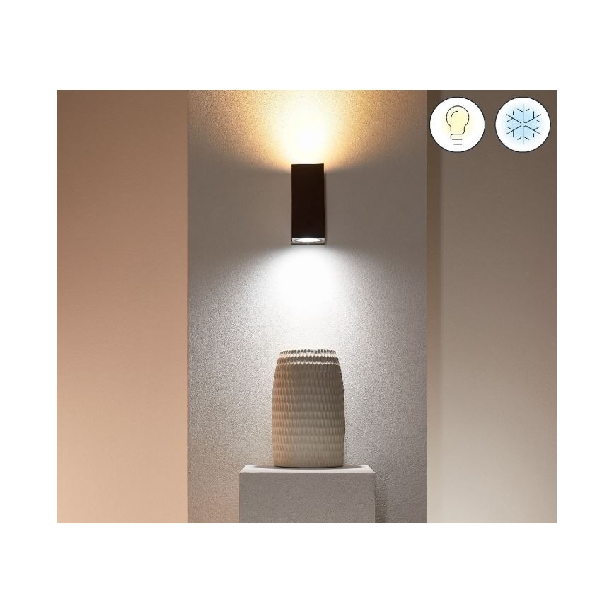 WiZ -LED RGBW Himmennettävä seinävalo UP&DOWN 2xGU10/4,7W/230V 2200-6500K Wi-Fi CRI 90 musta