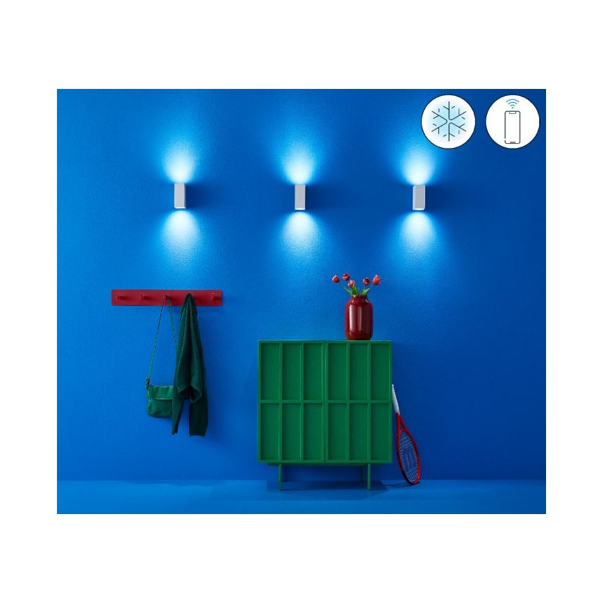 WiZ - LED RGBW Himmennettävä seinävalo UP&DOWN 2xGU10/4,7W/230V 2200-6500K Wi-Fi CRI 90 valkoinen