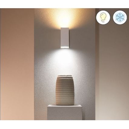 WiZ - LED RGBW Himmennettävä seinävalo UP&DOWN 2xGU10/4,7W/230V 2200-6500K Wi-Fi CRI 90 valkoinen
