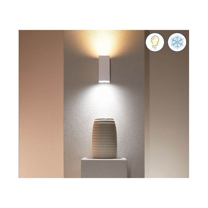 WiZ - LED RGBW Himmennettävä seinävalo UP&DOWN 2xGU10/4,7W/230V 2200-6500K Wi-Fi CRI 90 valkoinen