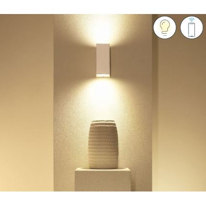 WiZ - LED RGBW Himmennettävä seinävalo UP&DOWN 2xGU10/4,7W/230V 2200-6500K Wi-Fi CRI 90 valkoinen