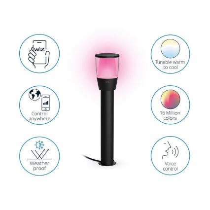 WiZ - LED RGBW Himmennettävä ulko lamppu ELPAS LED/4,8W/12/230V 2700-5000K IP65 Wi-Fi