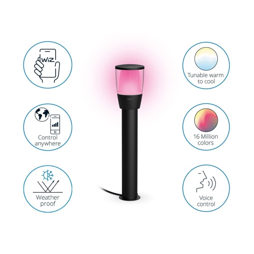 WiZ - LED RGBW Himmennettävä ulko lamppu ELPAS LED/4,8W/12/230V 2700-5000K IP65 Wi-Fi