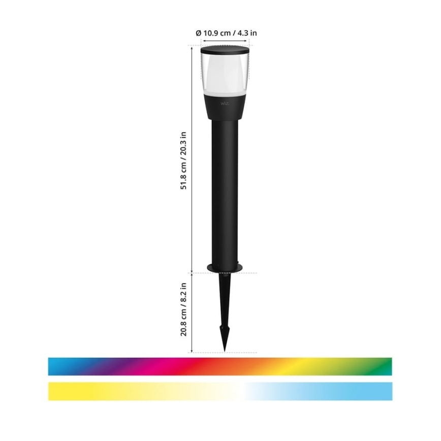 WiZ - LED RGBW Himmennettävä ulko lamppu ELPAS LED/4,8W/12/230V 2700-5000K IP65 Wi-Fi