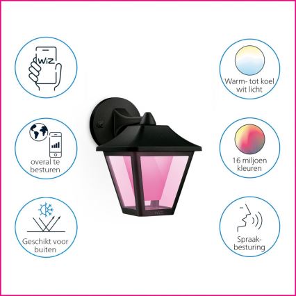 WiZ - LED RGBW Himmennettävä ulkoseinävalaisin LED/9,5W/230V 2700-5000K IP44 Wi-Fi