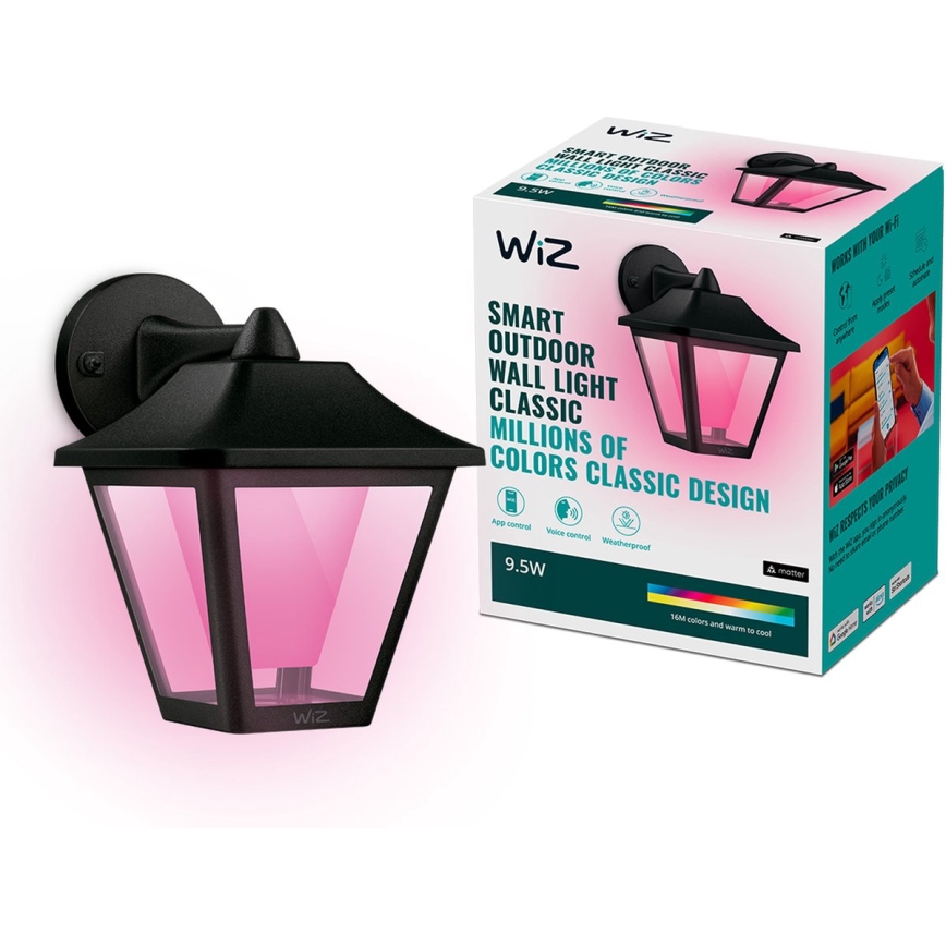 WiZ - LED RGBW Himmennettävä ulkoseinävalaisin LED/9,5W/230V 2700-5000K IP44 Wi-Fi