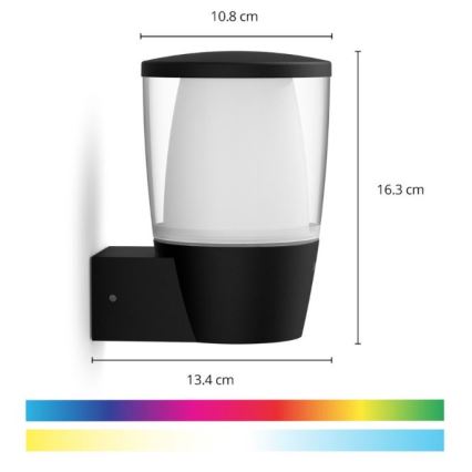 WiZ - LED RGBW Himmennettävä ulkoseinävalaisin ELPAS LED/8,5W/230V 2700–5000K IP44 Wi-Fi
