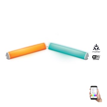 WiZ - SETTI 2x LED RGBW Himmennettävä lamppu BAR LED/5,5W/230V 2200-6500K Wi-Fi
