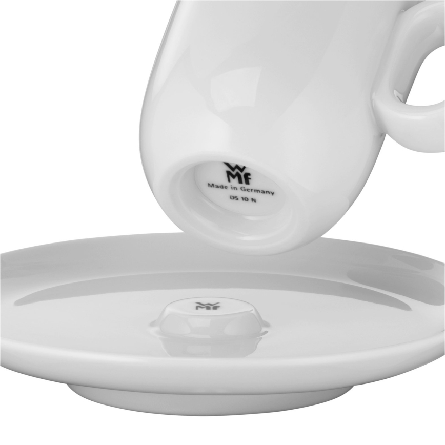 WMF - SARJA 2x Espresso-kupit ja aluslautaset BARISTA valkoinen