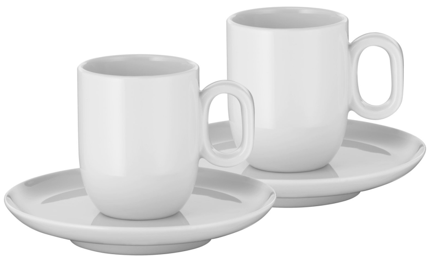 WMF - SARJA 2x Espresso-kupit ja aluslautaset BARISTA valkoinen