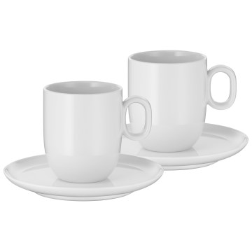 WMF - SETTI 2x Cafe creme kuppi lautasella BARISTA 170 ml valkoinen