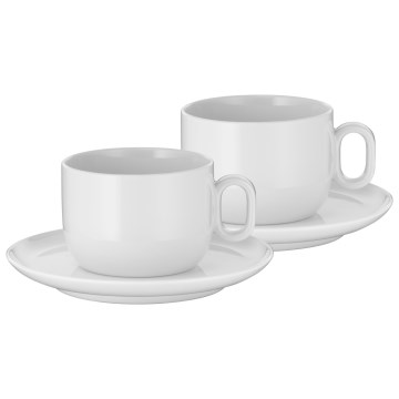 WMF - SETTI 2x Cappuccino kuppi lautasella BARISTA 160 ml valkoinen
