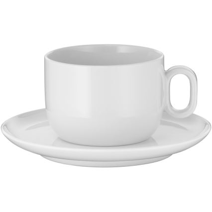 WMF - SETTI 2x Cappuccino kuppi lautasella BARISTA 160 ml valkoinen