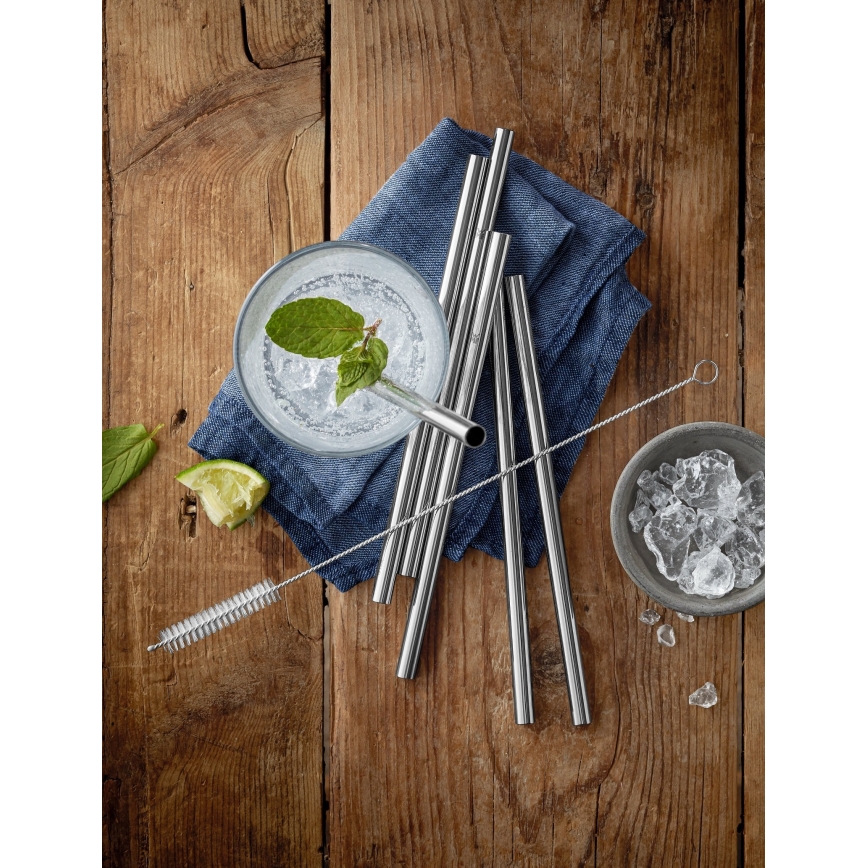 WMF - SETTI 6x Stainless steel straws BARIC + puhdistusharja