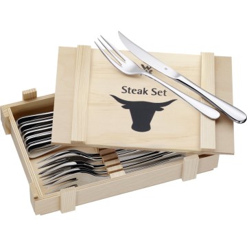 WMF - Steak cutlery setti in a puinen box 12ks