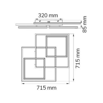 Wofi 10644 - LED-himmennyskattokruunu VISO LED/62W/230V