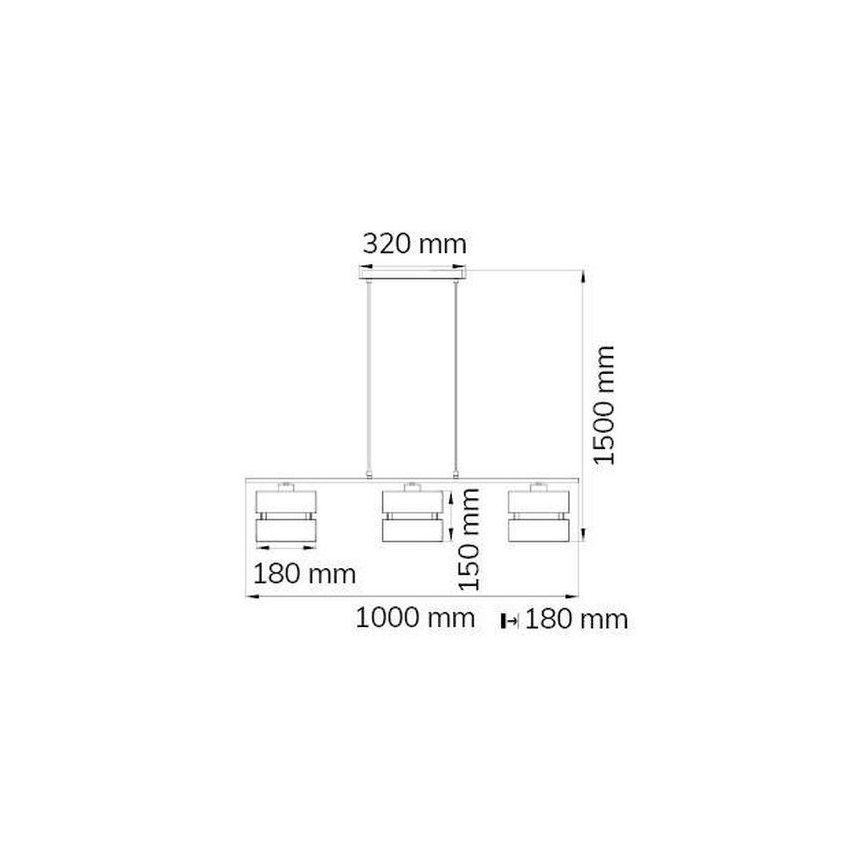Wofi 11254 - Kattokruunu johdossa BELLE 3xE27/42W/230V