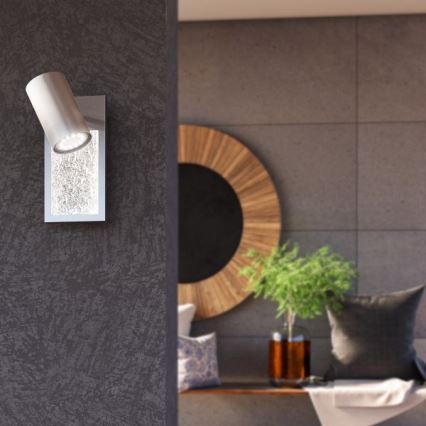 Wofi 11589 - LED-seinävalaisin BALI 1xGU10/5W/230V + LED/6W/230V