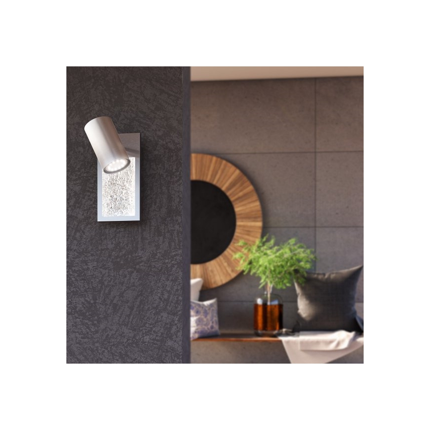 Wofi 11589 - LED-seinävalaisin BALI 1xGU10/5W/230V + LED/6W/230V