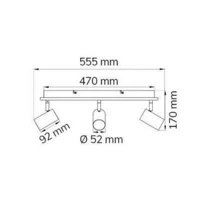 Wofi 11591 - LED-kohdevalaisin BALI 3xGU10/5W/230V + 2xLED/6W/230V 3000K