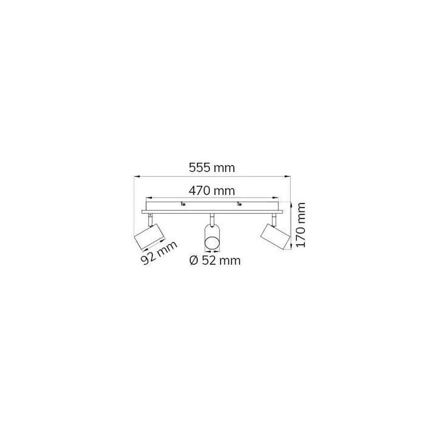 Wofi 11591 - LED-kohdevalaisin BALI 3xGU10/5W/230V + 2xLED/6W/230V 3000K