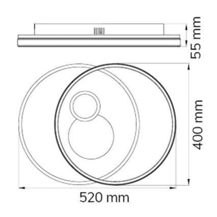 Wofi 11621 - LED Himmennettävä kattovalo AKON LED/38W/230V 2700-5500K+ kaukosäädin