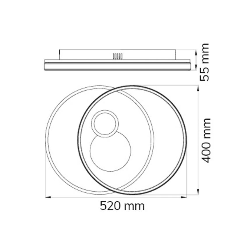 Wofi 11621 - LED Himmennettävä kattovalo AKON LED/38W/230V 2700-5500K+ kaukosäädin