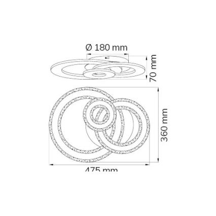 Wofi 11791 - Himmennettävä LED-kattovalo RIO LED/24,5W/230V 3000K