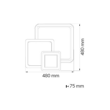 Wofi 11860 - LED Himmennettävä kattovalaisin MOLA LED/36W/230V 3000-5500K + kaukosäädin