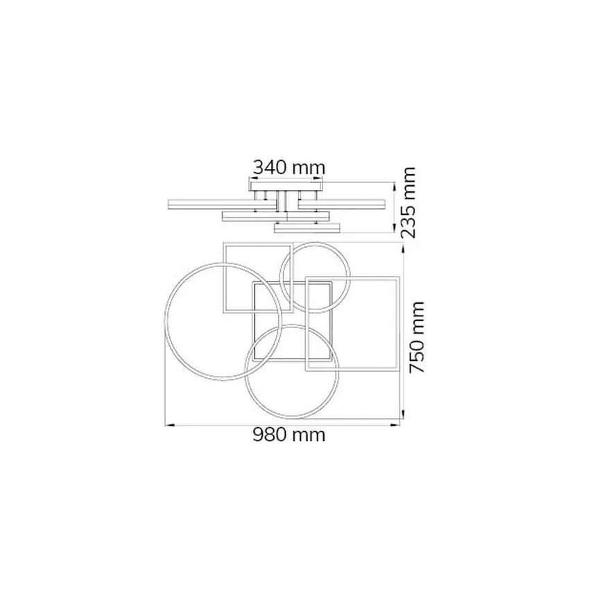 Wofi 11981 - LED-himmennyskattokruunu VAASA LED/80W/230V