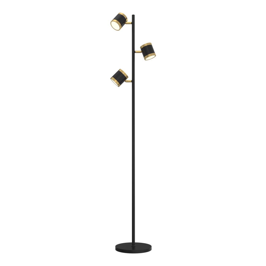 Wofi 3003-304S - Himmennettävä LED-lattiavalaisin TOULOUSE LED/21W/230V musta/kulta