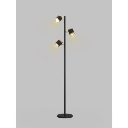Wofi 3003-304S - Himmennettävä LED-lattiavalaisin TOULOUSE LED/21W/230V musta/kulta