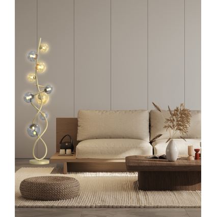 Wofi 3014-904 - LED-lattiavalaisin NANCY 9xG9/3,5W/230V kulta/harmaa