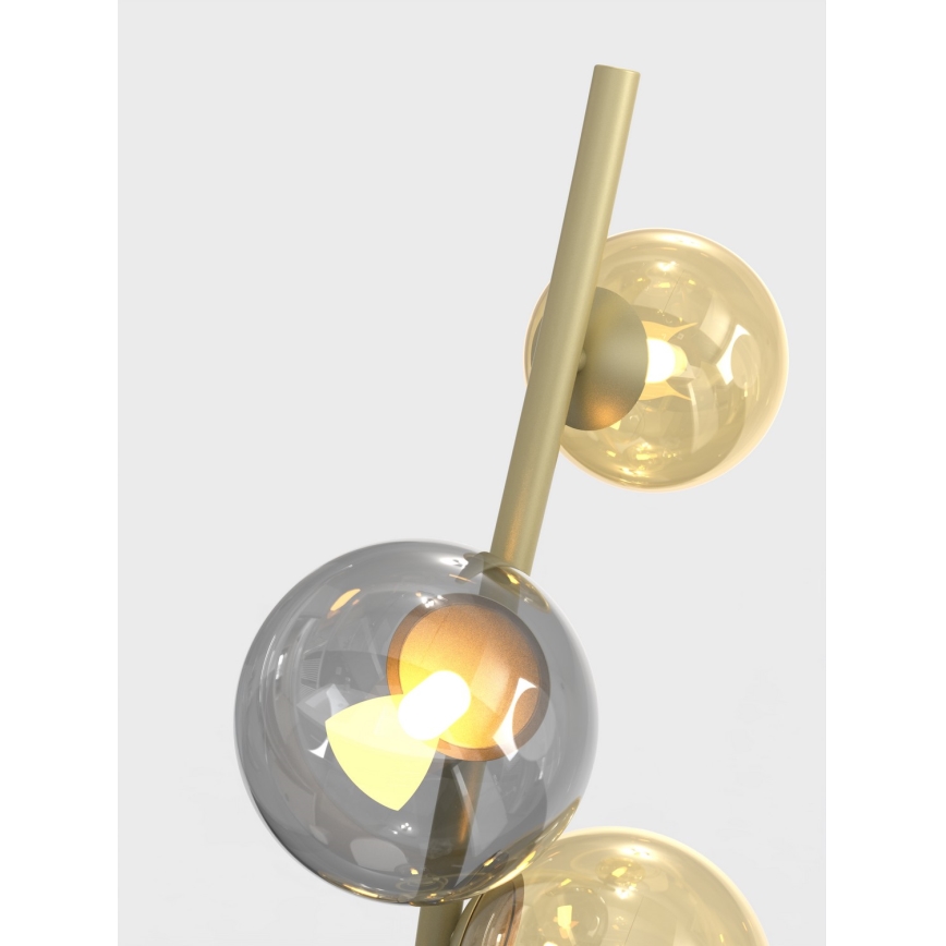 Wofi 3014-904 - LED-lattiavalaisin NANCY 9xG9/3,5W/230V kulta/harmaa
