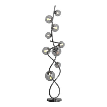 Wofi 3014-905 - LED-lattiavalaisin NANCY 9xG9/3,5W/230V musta kromi