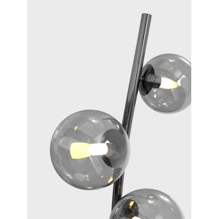 Wofi 3014-905 - LED-lattiavalaisin NANCY 9xG9/3,5W/230V musta kromi