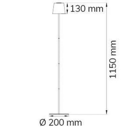Wofi 3015.01.64.9000 - LED Himmennettävä kosketus lattialamppu GENK LED/2W/5V 2000 mAh