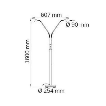 Wofi 307102640000 - Himmennettävä LED-lattiavalaisin NOIS 2xLED/5W/230V