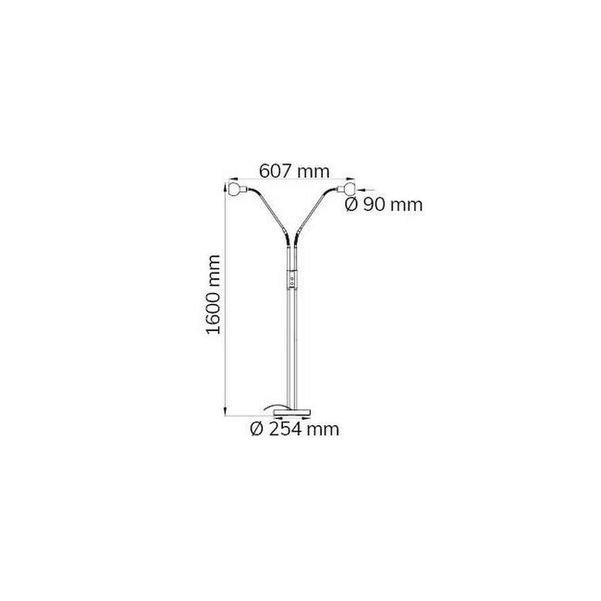 Wofi 307102640000 - Himmennettävä LED-lattiavalaisin NOIS 2xLED/5W/230V